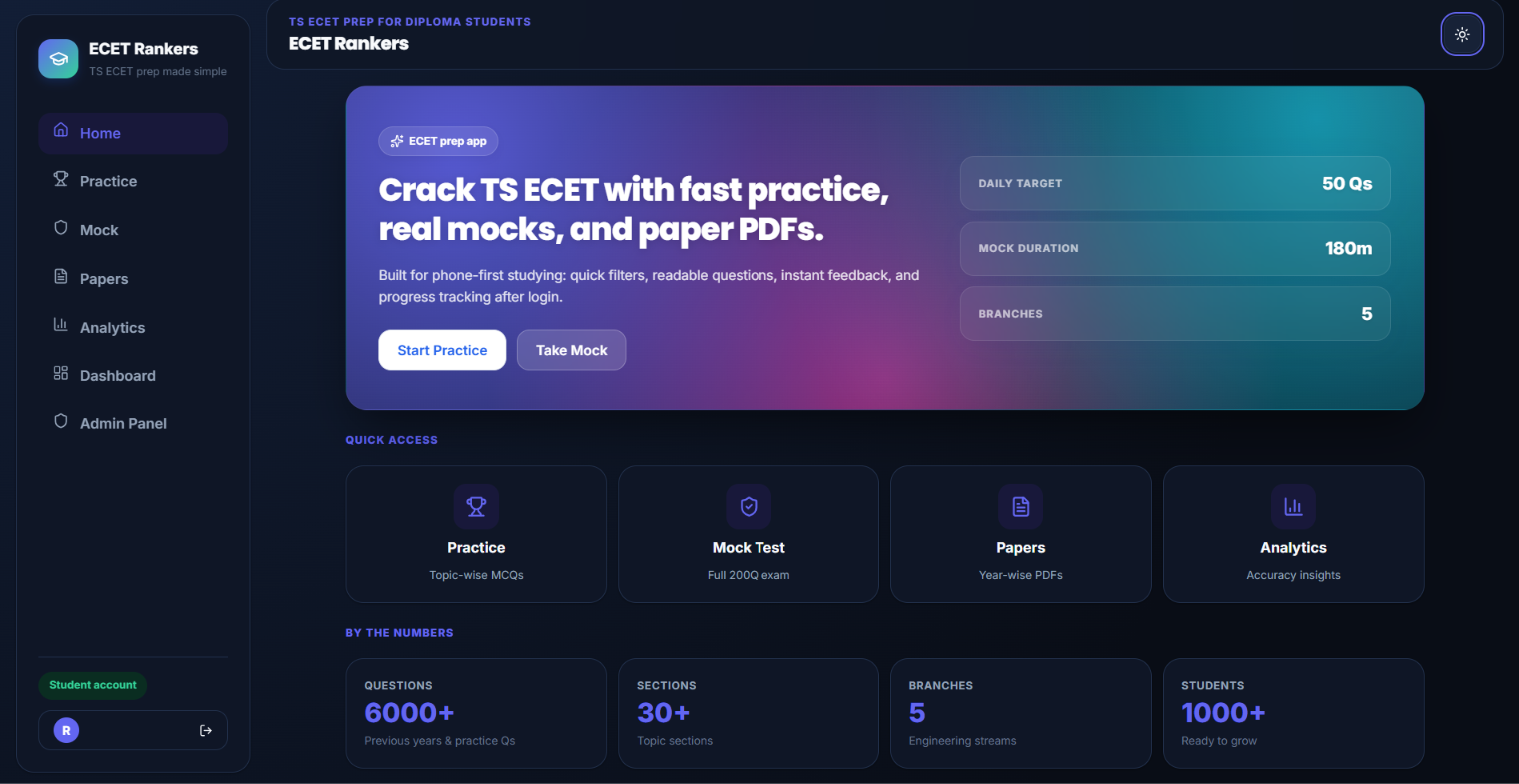 ECET Rankers App Screenshot