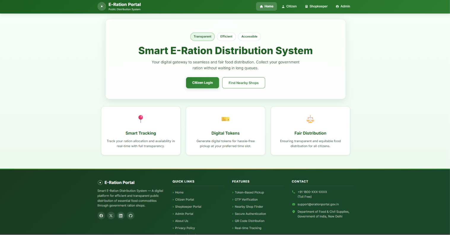 Smart E-Ration App Screenshot